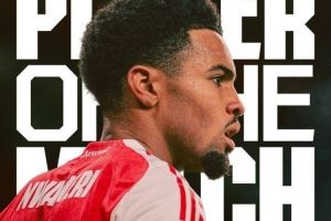 打入一球!恩瓦内里被评为阿森纳2-0布莱顿队内全场最佳 打入一球!恩瓦内里被评为阿森纳2-0布莱顿队内全场最佳